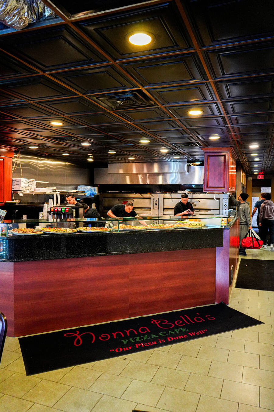 The counter during service