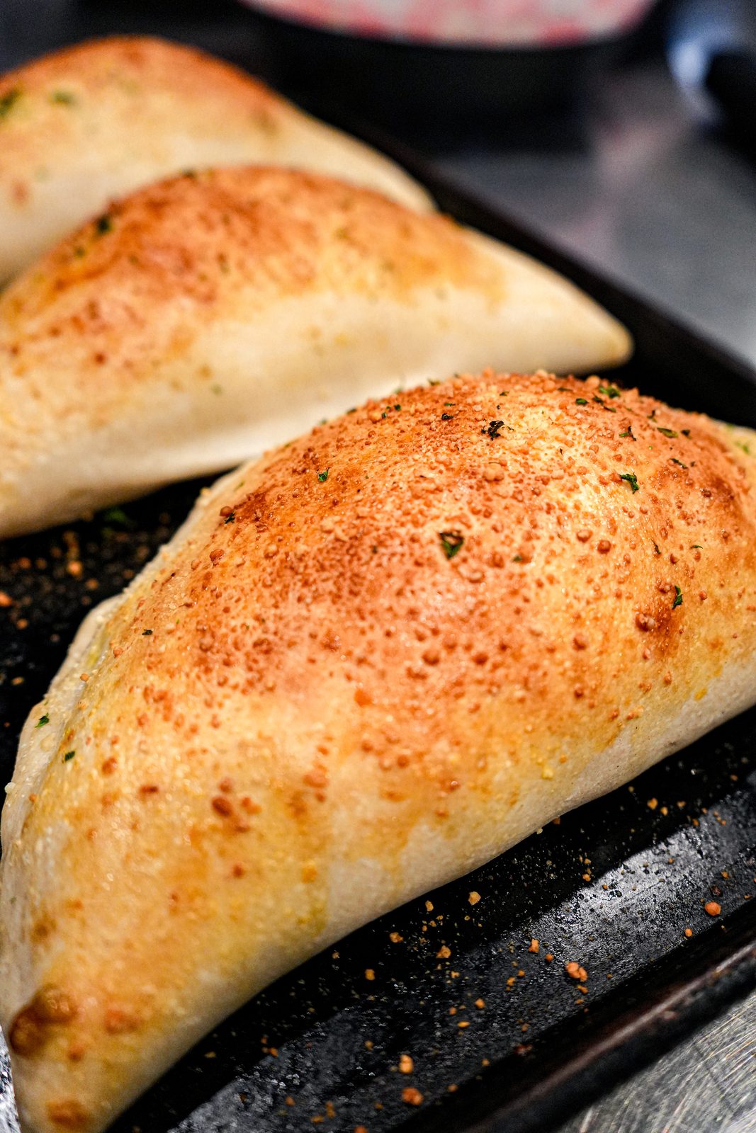 Calzones fresh from the oven