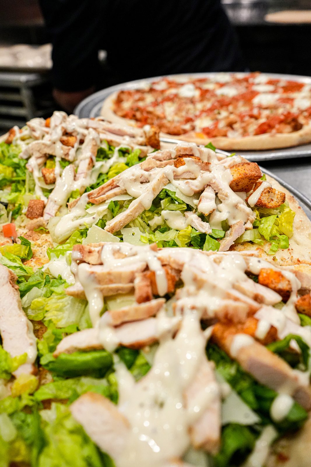 Chicken Caesar salad pie