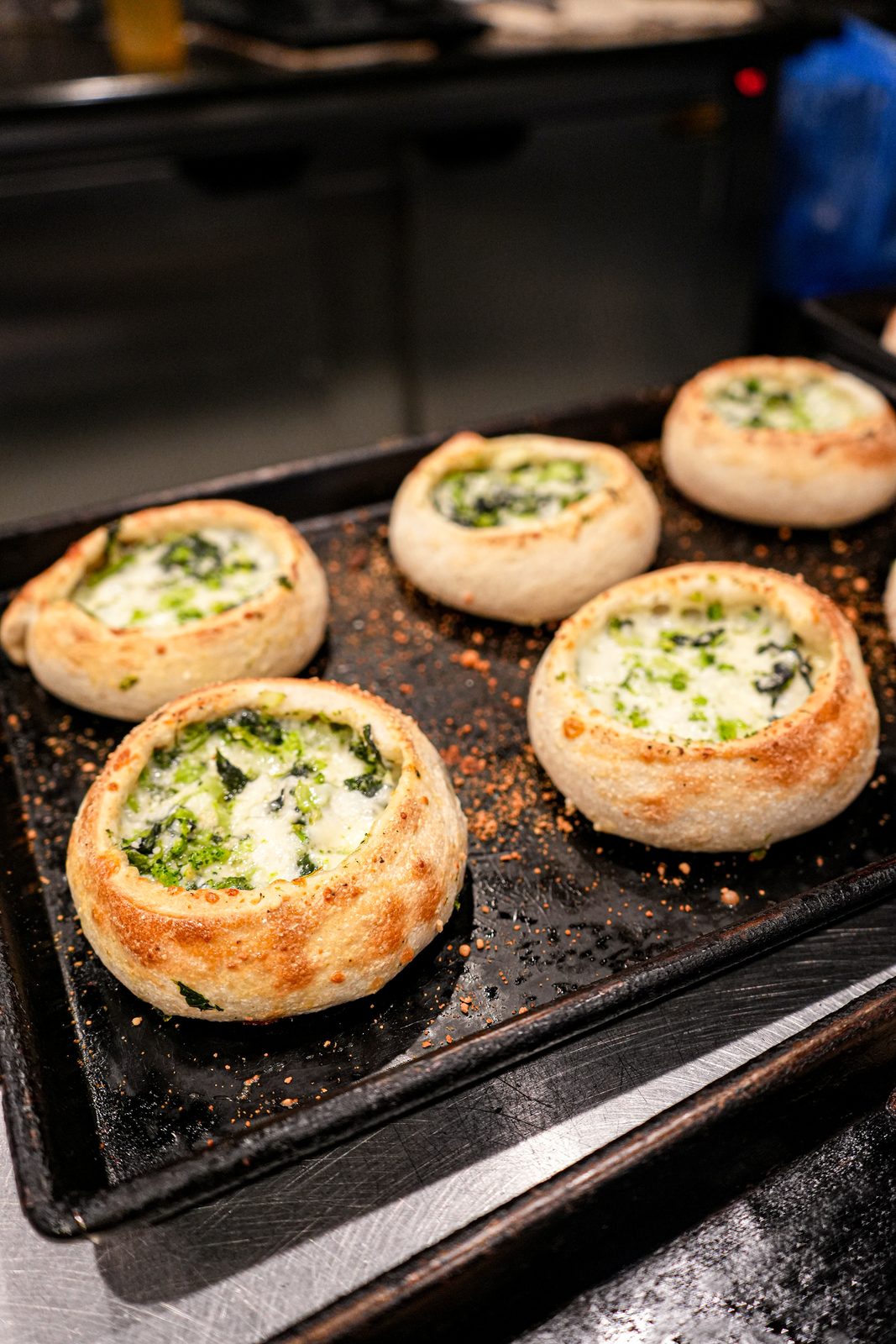 Small pies on the oven tray